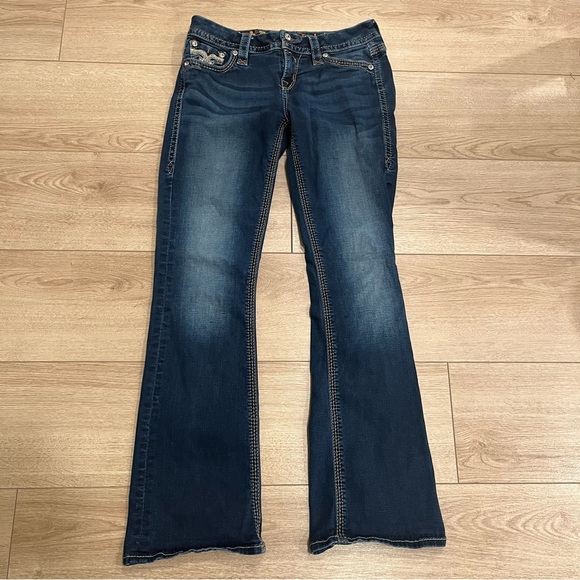 Rock Revival Women’s Betty Easy Boot Faded Embellished Jeans Size 27 - Picture 1 of 8